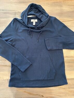 RAINFOREST Navy Waffle Knit Hoodie Sweatshirt
